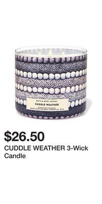 Bath & Body Works Cuddle weather 3-wick candle offer