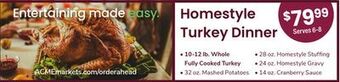 ACME Homestyle turkey dinner offer