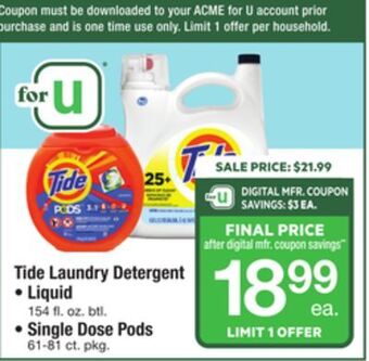 ACME Tide laundry detergent offer
