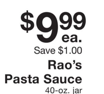 Fairway Store Market Rao's pasta sauce offer