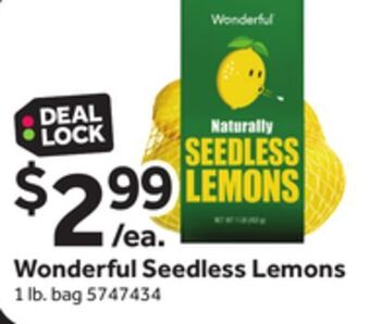 Stop&Shop Wonderful seedless lemons offer