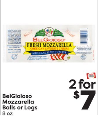 Weis Markets Belgioioso mozzarella balls or logs offer