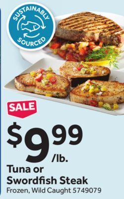 Stop&Shop Tuna or sword sh steak offer