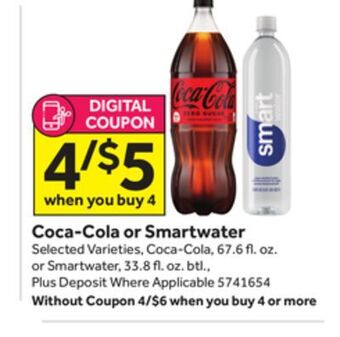 Stop&Shop Coca-cola or smartwater offer