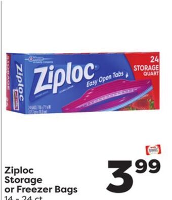 Weis Markets Ziploc storage or freezer bags offer