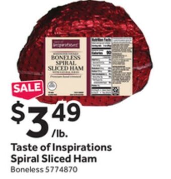 Stop&Shop Taste of inspirations spiral sliced ham offer