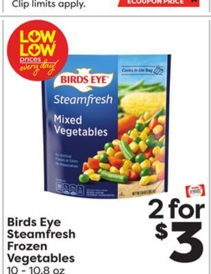 Weis Markets Birds eye steamfresh frozen vegetables offer