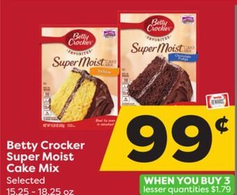 Weis Markets Betty crocker super moist cake mix offer