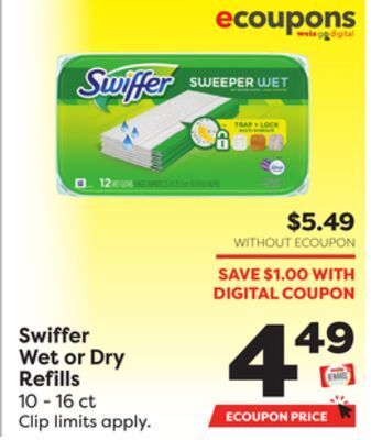 Weis Markets Swiffer wet or dry refills offer
