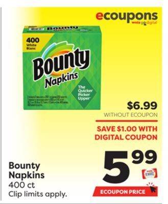 Weis Markets Bounty napkins offer