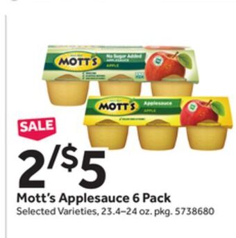 Stop&Shop Mott's applesauce 6 pack offer