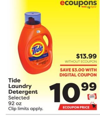 Weis Markets Tide laundry detergent offer