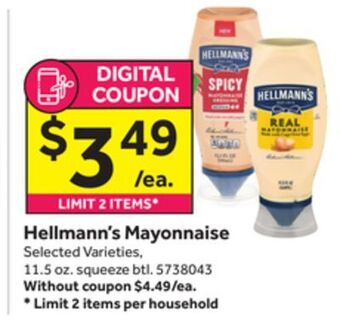 Stop&Shop Hellmann's mayonnaise offer
