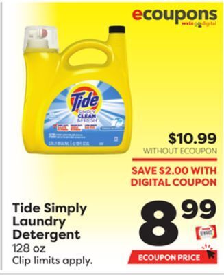 Weis Markets Tide simply laundry detergent offer
