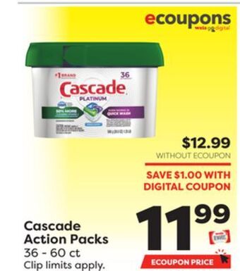 Weis Markets Cascade action packs offer