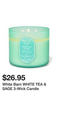 Bath & Body Works White barn white tea & sage 3-wick candle offer