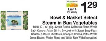 The Fresh Grocer Select steam in bag vegetables offer