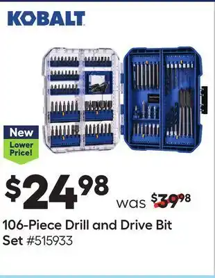 Lowe's 106-piece drill and drive bit set offer