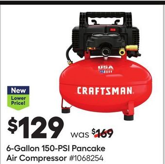 Lowe's 6-gallon 150-psi pancake air compressor offer