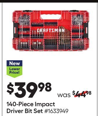 Lowe's 140-piece impact driver bit set offer