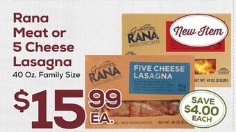 DeCicco & Sons Rana meat or 5 cheese lasagna offer