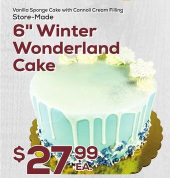 DeCicco & Sons 6" winter wonderland cake offer