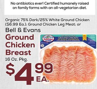 DeCicco & Sons Bell & evans ground chicken breast offer
