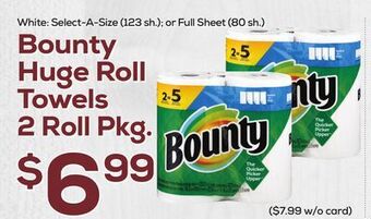 DeCicco & Sons Bounty huge roll towels 2 roll pkg offer
