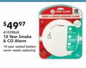 10 year smoke & co alarm