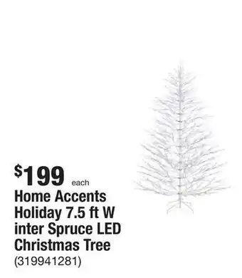The Home Depot Home accents holiday 7.5 ft w inter spruce led christmas tree offer