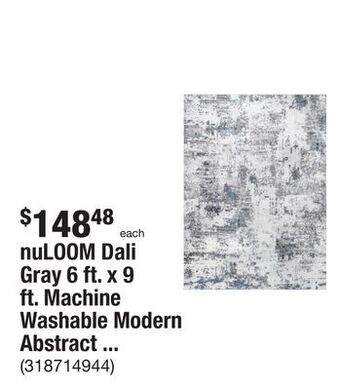 The Home Depot Nuloom dali gray 6 ft. x 9 ft. machine washable modern abstract indoor area rug offer
