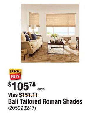 The Home Depot Bali tailored roman shades offer