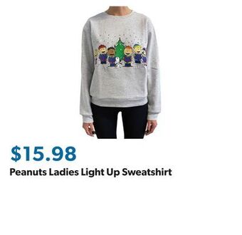 Sam's Club Peanuts ladies light up sweatshirt offer