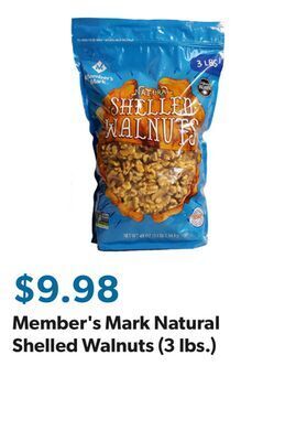 Sam's Club Member's mark natural shelled walnuts (3 lbs.) offer