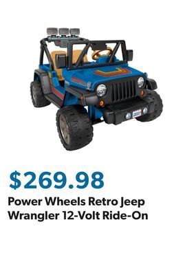 Sam's Club Power wheels retro jeep wrangler 12-volt ride-on offer