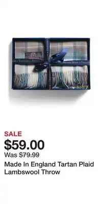 TJ Maxx Made in england tartan plaid lambswool throw offer