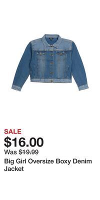 TJ Maxx Big girl oversize boxy denim jacket offer