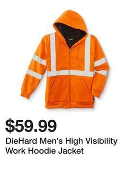 Kmart Diehard men's high visibility work hoodie jacket offer