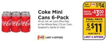 ShopRite Mini cans 6-pack offer