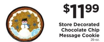 ShopRite Store decorated chocolate chip message cookie offer