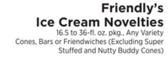 ShopRite Ice cream novelties offer