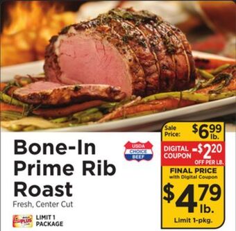 ShopRite Bone-in prime rib roast offer