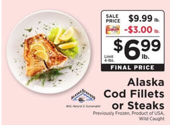 ShopRite Alaska cod fillets or steaks offer