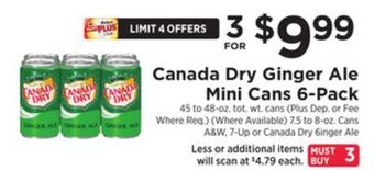 ShopRite Ginger ale mini cans 6-pack offer
