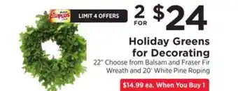ShopRite Holiday greens for decorating offer