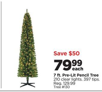 Michaels 7 ft. pre-lit pencil tree offer