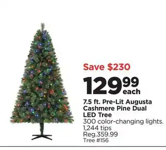 Michaels 7.5 ft. pre-lit augusta cashmere pine dual led tree offer