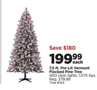 Michaels 7.5 ft. pre-lit vermont flocked pine tree offer