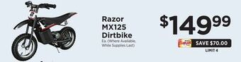 ShopRite Mx125 dirtbike offer