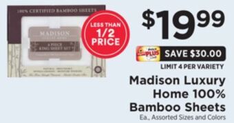 ShopRite 100% bamboo sheets offer
